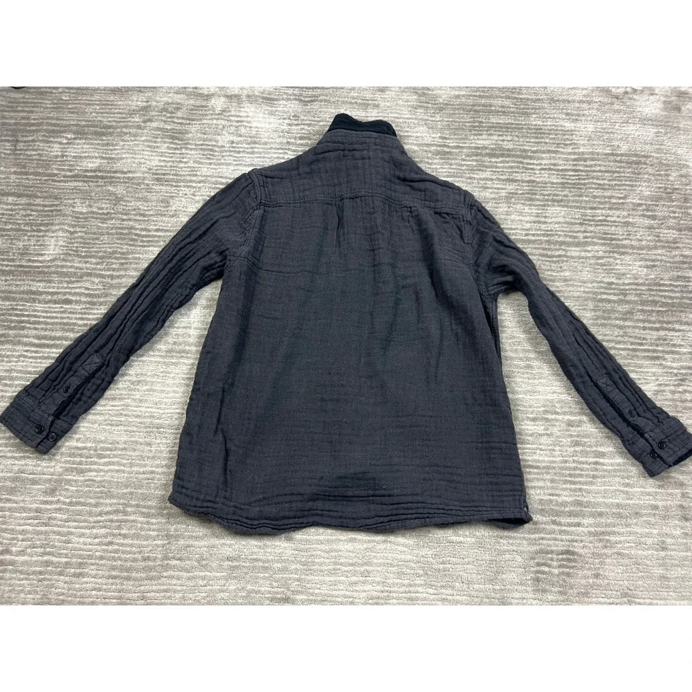Carbon 2 Cobalt Shirt Mens Large Gray Button Up Knit Cotton Long Sleeve - Picture 9 of 11